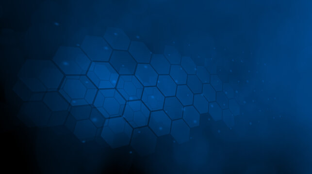 Blue futuristic digital network background for website banner design, video games background or technology presentation.