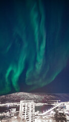 Northern lights above Tromsø city, 2nd largest city above the arctic circle.