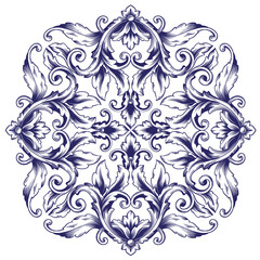 Border and Frame with baroque style. Ornament elements for your design. Black and white color. Floral engraving decoration for postcards or invitations for social media.