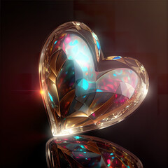 Glowing glass heart - 568721598