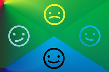 Emotion icon. smiley icon outline set vector.