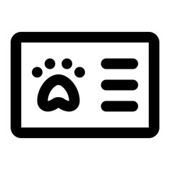 Pet Member Card Line Icon