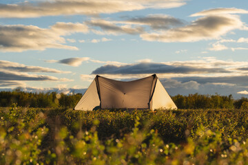 Tarp Tent wild camping, Padjelantaleden - Padjelanta trail, Sweden