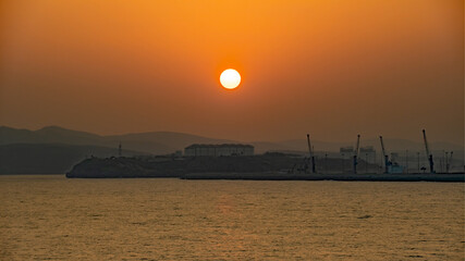 Fantastic sunset over ocean 