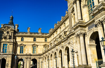 Fototapeta na wymiar The Louvre Museum, a major tourist attraction in Paris, France