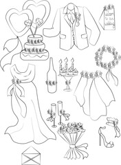 set of wedding dresses