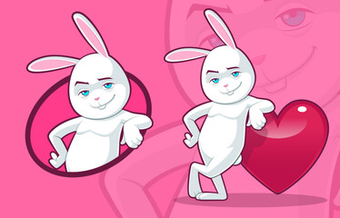 Bunny Leaning on a Big Heart