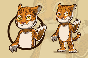 Jaguar Cartoon Design Showing Off Its Claws