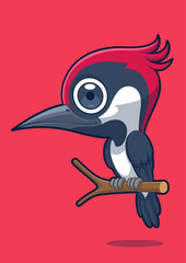 Fototapeta premium Cute Woodpecker Bird