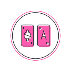 Filled outline Tarot cards icon isolated on white background. Magic occult set of tarot cards. Vector