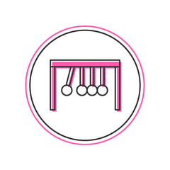 Filled outline Pendulum icon isolated on white background. Newtons cradle. Vector