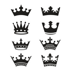 Fototapeta premium king crown silhouette symbol set