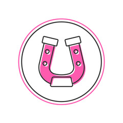 Filled outline Horseshoe icon isolated on white background. Vector