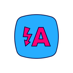 Filled outline Auto flash icon isolated on white background. Automatic flash. Vector