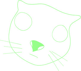 Green funny cat