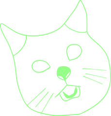 Green Funny cat