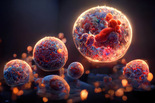 3d illustration of glowing human cells