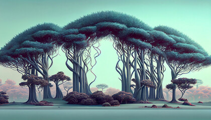 Generative AI abstract render of trees