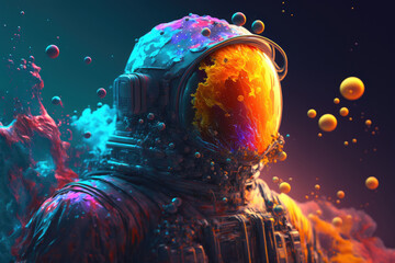 3d illustration of an astronaut in outer space