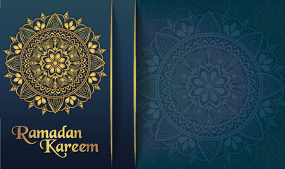 Blue Elegant Simple Mandala Ramadan Kareem Background Banner Template