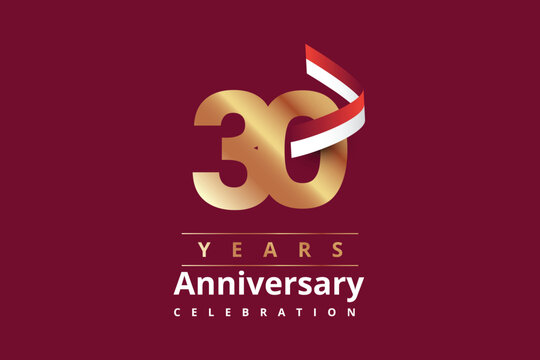 30 years anniversary gold logo template design