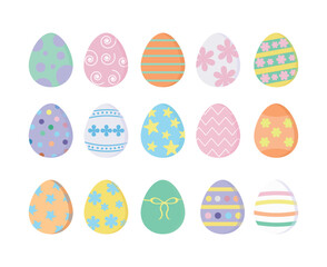 Collection of vector Easter eggs