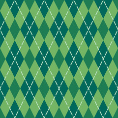 St. Patricks Day Seamless Pattern Green Argyle