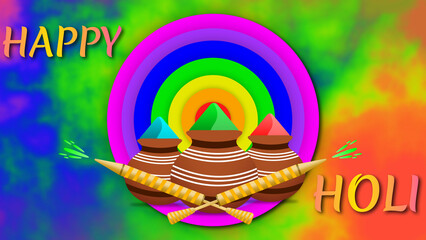 happy holi wishes illustration