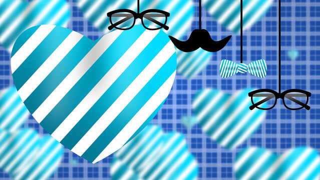 test free father's day illustration on blur blue heart