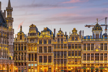 Fototapeta na wymiar Grand Place in old town Brussels, Belgium city skyline