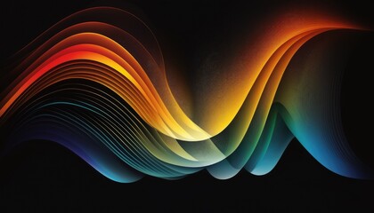 Colorful paper waves abstract background created with Generative AI technology