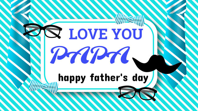 father's day greetings card with tie, goggles muchtech and bow tie
