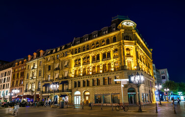 Fototapeta na wymiar Historic buildings in Frankfurt am Main, Germany at night