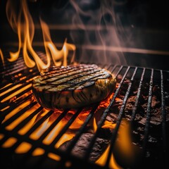 Beef steaks on the grill.Generative AI