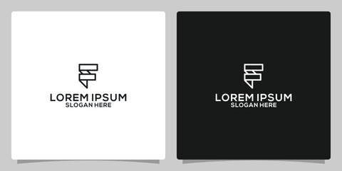 Letter F logo or FF initials two modern monogram symbol	