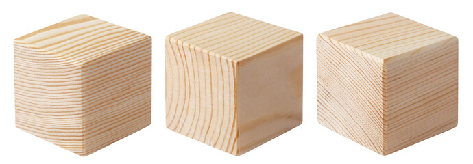 Wooden cubes set cut out