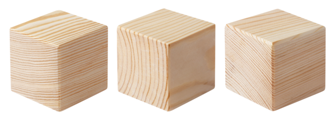 Wooden cubes set cut out