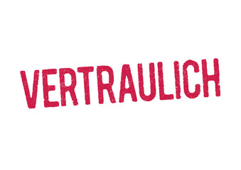 Vector illustration of the word Vertraulich (Confidential in German) in red ink stamp