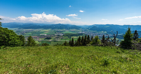 Fototapeta na wymiar View from Predny Choc hill in Chocske vrchy mountains in Slovakia