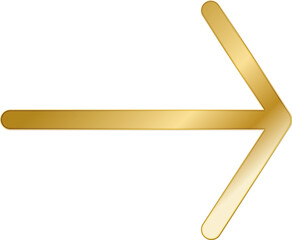 Right arrow sign, icon in gold style