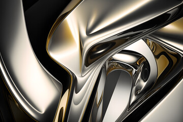 Abstract clear metallic background closeup made with Generative AI