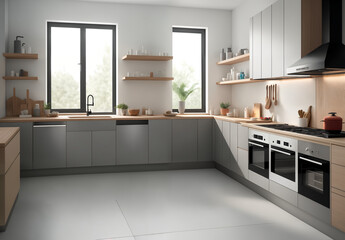 modern kitchen interior, Ai generated
