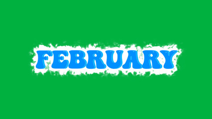 February text animated with saber effect on green screen background, chroma key editing