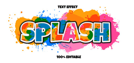 splash editable vector text effect	