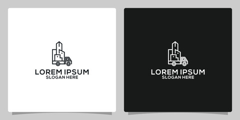 Car and house logo icon vector, car out from garage, concept for insurance, vehicle dealership