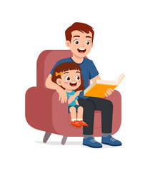 parent read book to kid and feel happy