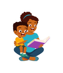 parent read book to kid and feel happy