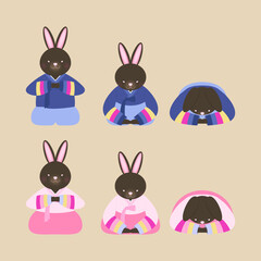 새해 인사하는 토끼