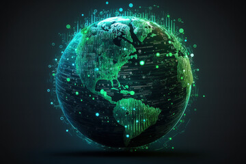 Obraz premium concept of saving the earth and energy Planet Earth with leaf texture and Milky Way as background with ecological connections, Generative AI.