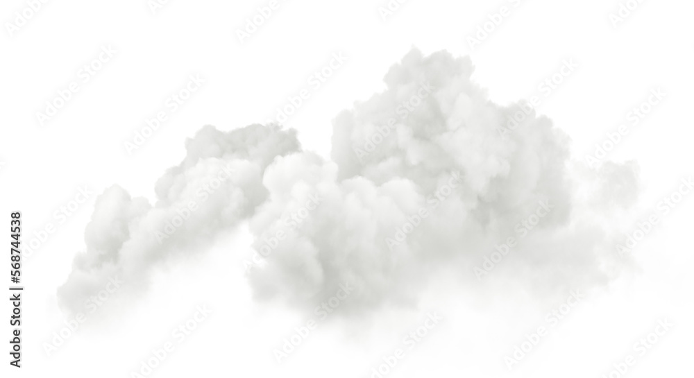 Poster Soft clouds explode shapes cutout isolated transparent backgrounds 3d rendering